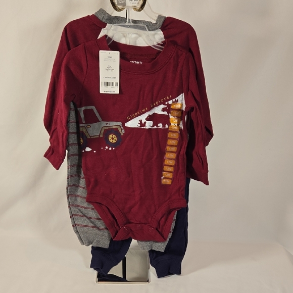 12Mo Carter's 4pc Long Sleeve 'The Happiest Camper' Tees & Pants Set - Picture 2 of 5